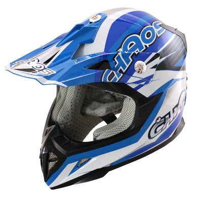 Chaos Kids Motocross Crash Helmet - Blue